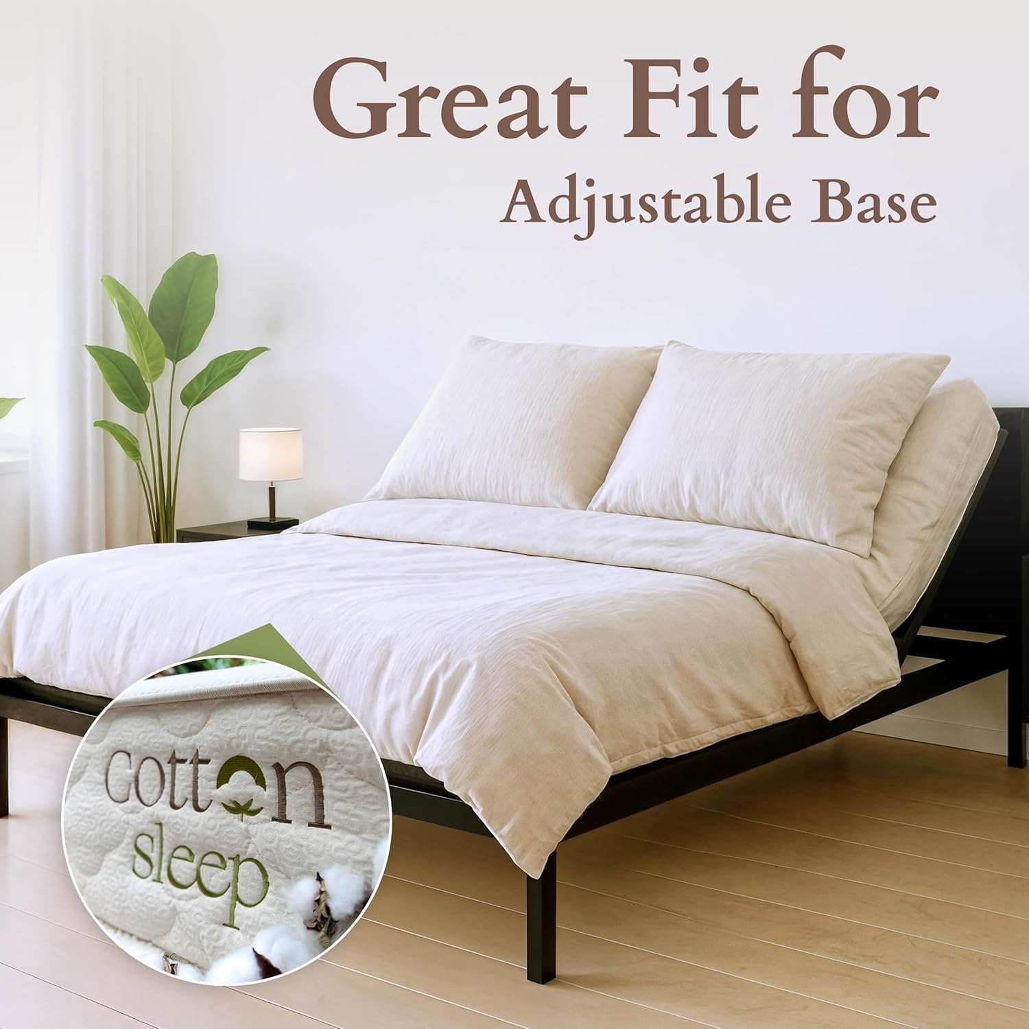 CottonSleep All Natural Mattress (100% Organic Cotton, Wool, & GOTS Latex, Made in The USA) Non Toxic, Fiberglass Free Hybrid Pocket Coil and Plush Foam Bed in A Box Medium Soft - Full, 13"