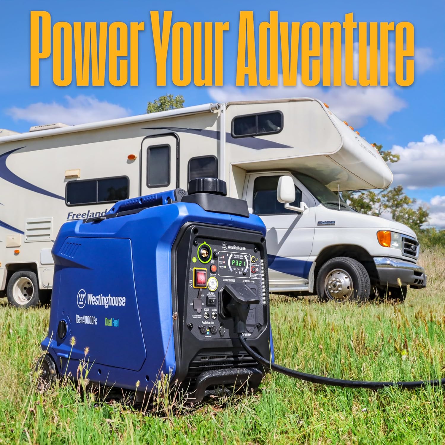Westinghouse 4000 Peak Watt Super Quiet Dual Fuel Portable Inverter Generator  Remote Electric Start  Gas & Propane Powered  RV Ready  CO Sensor  Parallel Capable