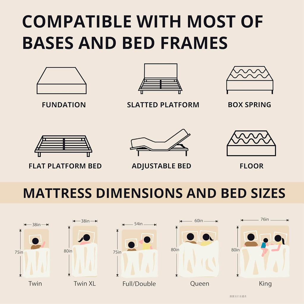 EGOHOME 12 Inch Queen Memory Foam Mattress for Back Pain, Cooling Copper Gel Bed in a Box, Foam Made in USA, CertiPUR-US Certified, Therapeutic Medium Firm, Double 60x80x12 Black