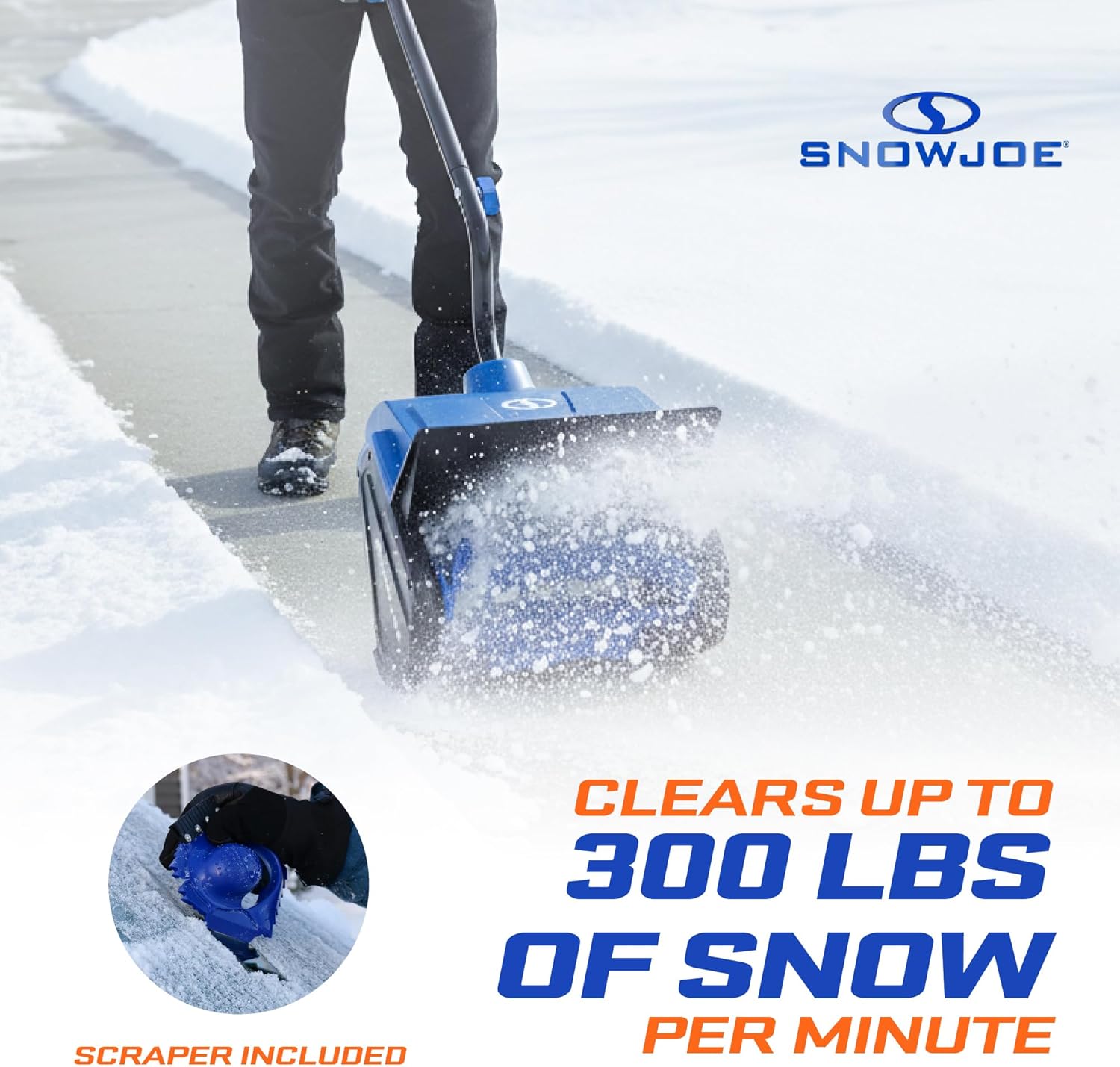 Snow Joe 24V Cordless Electric Snow Shovel Kit w/ Cover & Scraper  13" Clearing Path  400W Motor - Heavy-Duty Snow & Ice Removal for Driveway & Walkway  24V-SS13-TV1