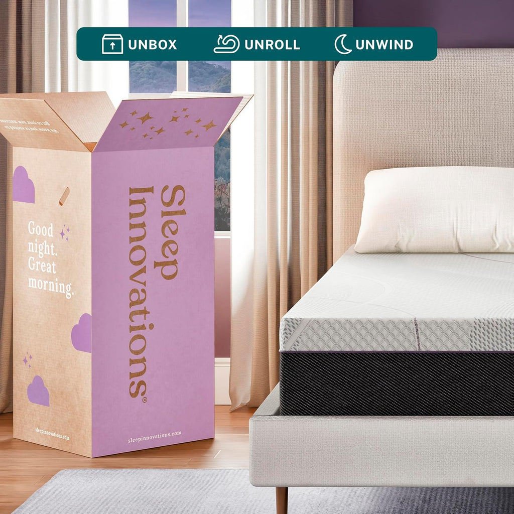 Sleep Innovations Shiloh 14 Inch Green Tea Memory Foam Mattress, California King Size, Bed in a Box, Medium Feel